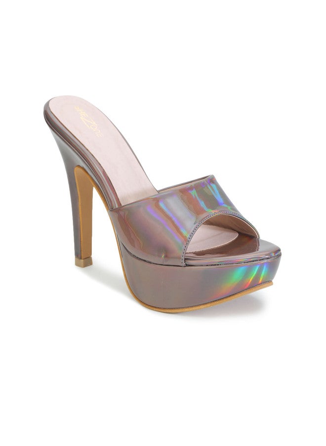 She Zone Grey Stiletto Heels for Women - Image 2