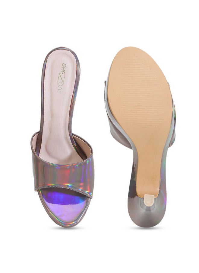 She Zone Grey Stiletto Heels for Women - Image 5