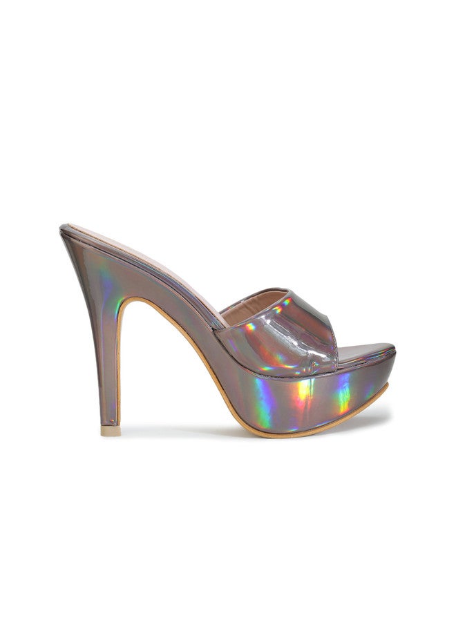 She Zone Grey Stiletto Heels for Women - Image 4