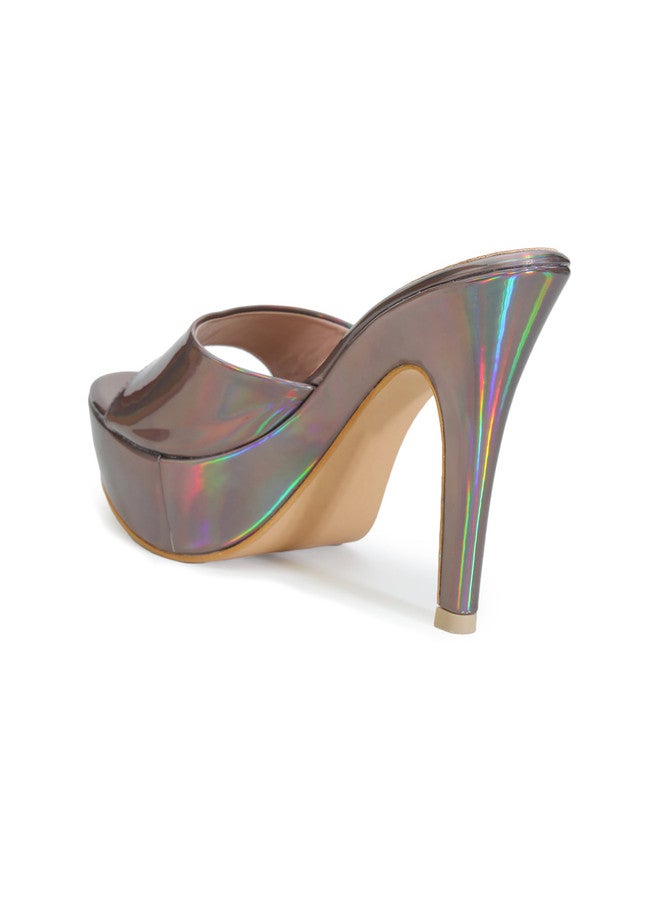 She Zone Grey Stiletto Heels for Women - Image 3