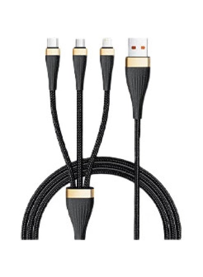 Oksj [1.5 Meters] Charging Cable, Three-In Data Cable, Fast Charging 6A/66W/100W Charger Cable, One-To Suitable For Huawei, Apple, Android, Type-C Phones, Car Charger - Image 3