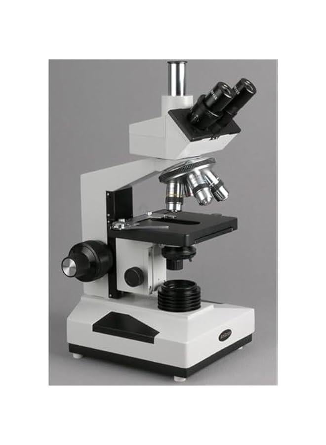 Arabest T400AB Compound Trinocular Microscope, WF10x, WF16x, and WF20x Eyepieces, 40X-2000X Magnification, Brightfield, Halogen Illumination with Rheostat, Abbe Condenser, Double-Layer Mechanical Stage, Sliding Head, High-Resolution Optics - Image 3