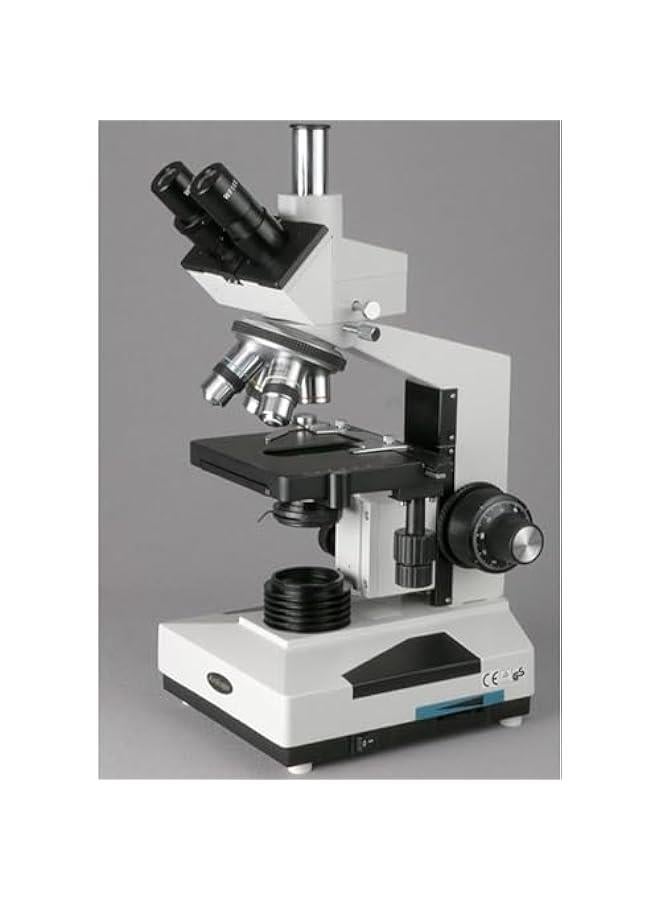 Arabest T400AB Compound Trinocular Microscope, WF10x, WF16x, and WF20x Eyepieces, 40X-2000X Magnification, Brightfield, Halogen Illumination with Rheostat, Abbe Condenser, Double-Layer Mechanical Stage, Sliding Head, High-Resolution Optics - Image 4
