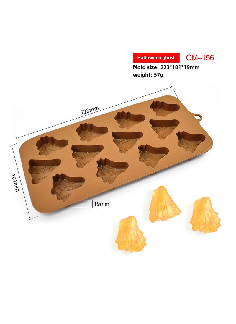 Generic - Halloween Pumpkin Silicone Mold Witch Skull Candy (57g) Ghost CM-156 - Image 1