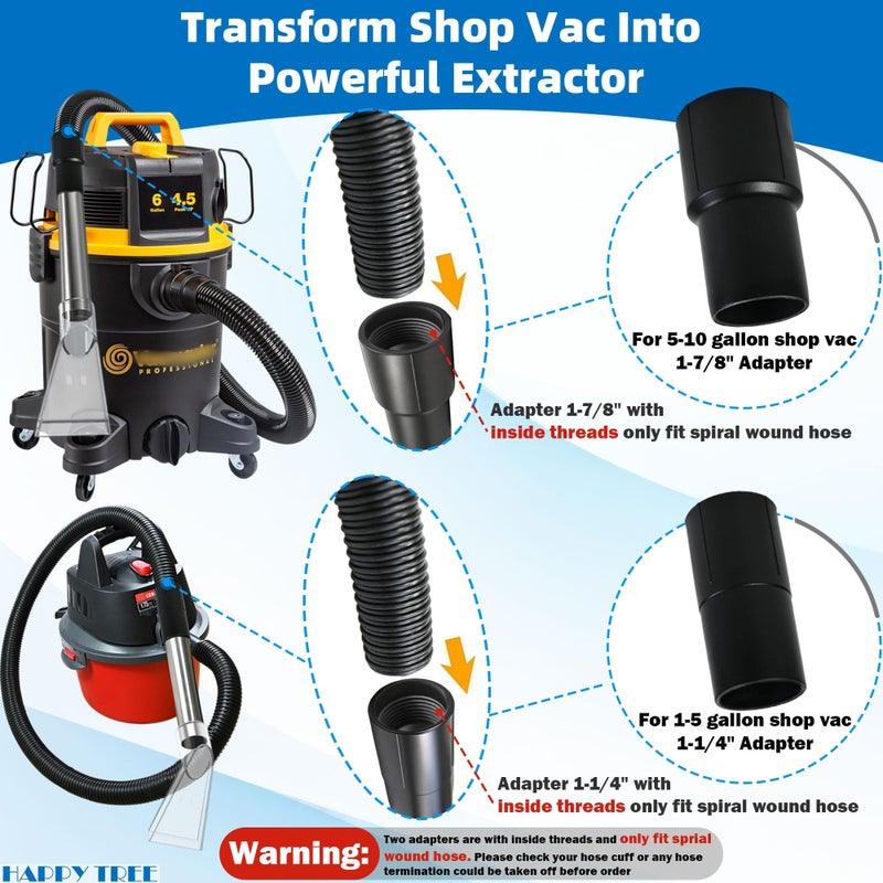 Happy Tree Shop Vac Extractor Attachment,Turn Wet-Dry Vac into an Extractor, Detailing Wand Extractor Vacuum Cleaner - Image 2