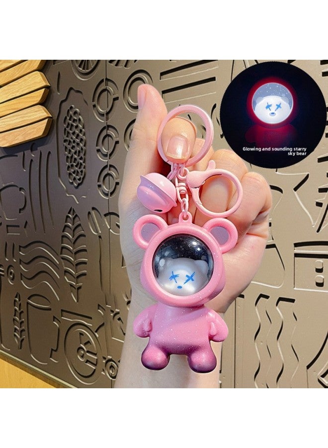 Luminous Backpack Keychain Trendy Lighted Luminous Starry Sky Astronaut Glossy Doll Car Keychain Small Gift 