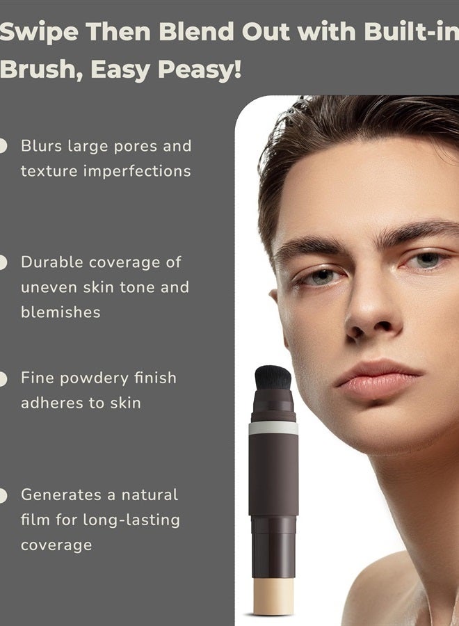 Natural Cover Foundation (Beige, 0.5oz) - Stick Foundation with Brush for Flawless Skin Tone Correction and Coverage. Long-Lasting Wear for Daily Use.