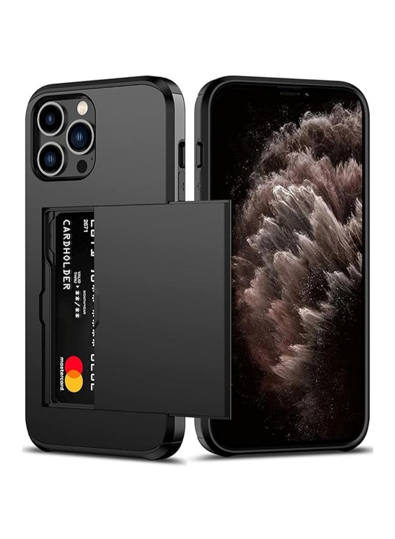 WRISTWISE Case Cover for iPhone 11 Pro with Credit Card Holder (2 Cards), Slim Wallet Case for iPhone 11 Pro Slide Cover Heavy Duty Protection Dual Layer Shockproof Phone Case for iPhone 11 Pro 5.8'' 2019 - Image 1