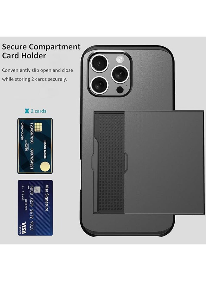 WRISTWISE Case Cover for iPhone 11 Pro with Credit Card Holder (2 Cards), Slim Wallet Case for iPhone 11 Pro Slide Cover Heavy Duty Protection Dual Layer Shockproof Phone Case for iPhone 11 Pro 5.8'' 2019 - Image 2
