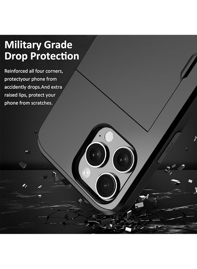 WRISTWISE Case Cover for iPhone 11 Pro with Credit Card Holder (2 Cards), Slim Wallet Case for iPhone 11 Pro Slide Cover Heavy Duty Protection Dual Layer Shockproof Phone Case for iPhone 11 Pro 5.8'' 2019 - Image 4