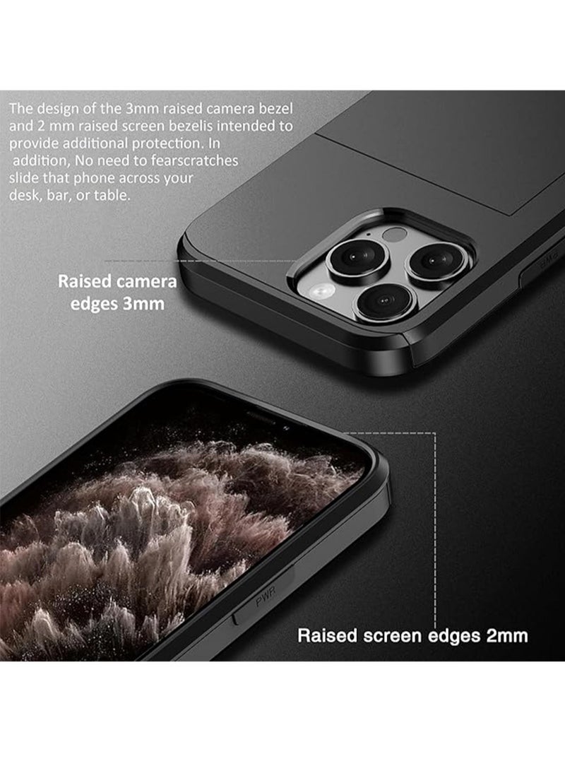 WRISTWISE Case Cover for iPhone 11 Pro with Credit Card Holder (2 Cards), Slim Wallet Case for iPhone 11 Pro Slide Cover Heavy Duty Protection Dual Layer Shockproof Phone Case for iPhone 11 Pro 5.8'' 2019 - Image 5
