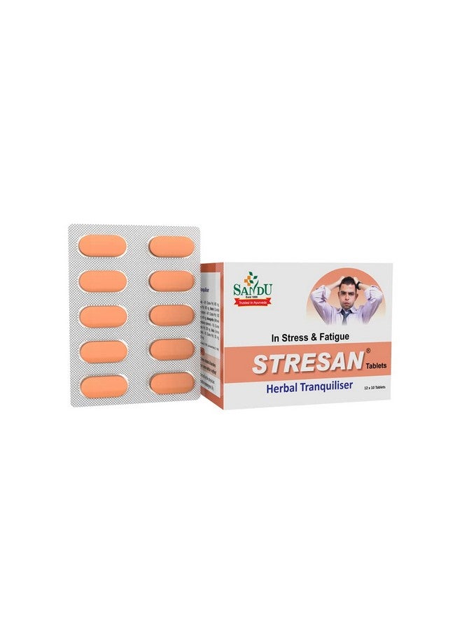 Sandu Stresan ý | Ayurvedic Medicine For Relief From Anxiety & Stress Reliever | 120 Tabs (12 x 10 Tabs) - Image 1