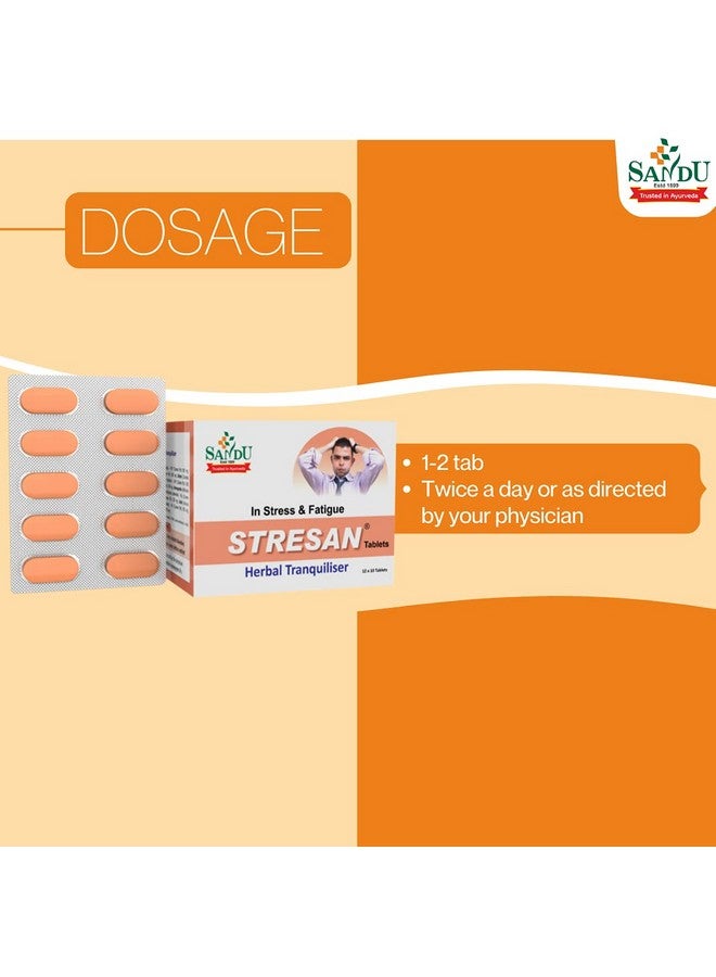 Sandu Stresan ý | Ayurvedic Medicine For Relief From Anxiety & Stress Reliever | 120 Tabs (12 x 10 Tabs) - Image 5
