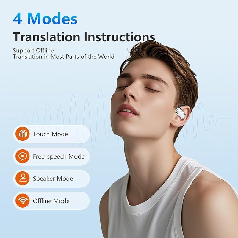 AI Translator Earbuds Real Time 154 Languages 3 in 1 Bluetooth Headphones for Travel Business Learning - Image 2