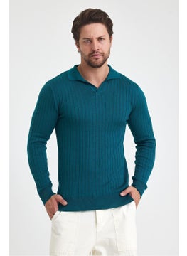 Cool Tarz Cool Style Men's Polo Collar Ribbed Knitwear Sweater  - Image 2