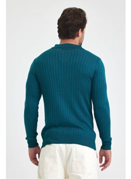 Cool Tarz Cool Style Men's Polo Collar Ribbed Knitwear Sweater  - Image 4