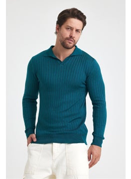 Cool Tarz Cool Style Men's Polo Collar Ribbed Knitwear Sweater  - Image 3
