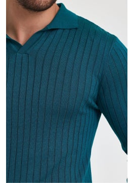 Cool Tarz Cool Style Men's Polo Collar Ribbed Knitwear Sweater  - Image 5