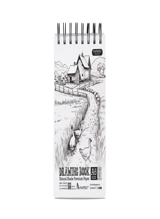 PaperO A6 Sketch/Drawing Book - 140 GSM, 100 Pages/50 Sheets, Metal Wire-O Bound - Perfect for Professional Artists, Architects, Kids, and Adults (10.5 x 14.8 cm) (Pack of 2) (Collection 2) - Image 5