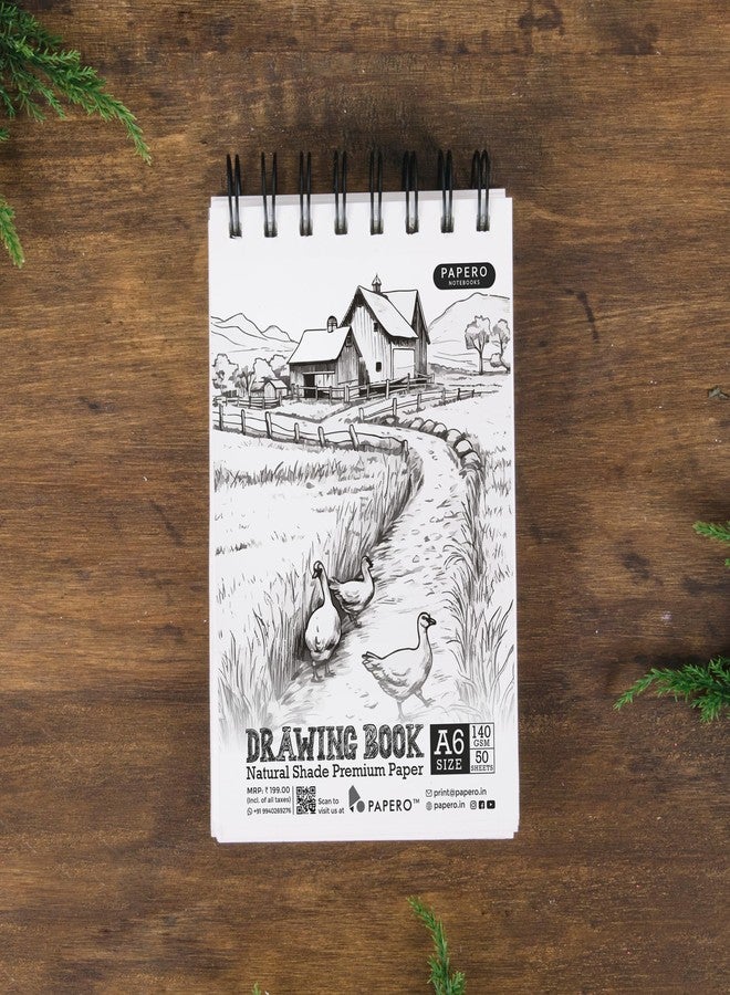 PaperO A6 Sketch/Drawing Book - 140 GSM, 100 Pages/50 Sheets, Metal Wire-O Bound - Perfect for Professional Artists, Architects, Kids, and Adults (10.5 x 14.8 cm) (Pack of 2) (Collection 2) - Image 3