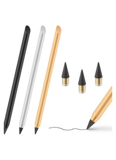Y&D 3pcs Metal Inkless Pencil, Reusable Everlasting Pencil with 3 Replaceable Nibs, Infinity Metallic for Drawing Drafting Writing School Home Office Supplies  - Image 1