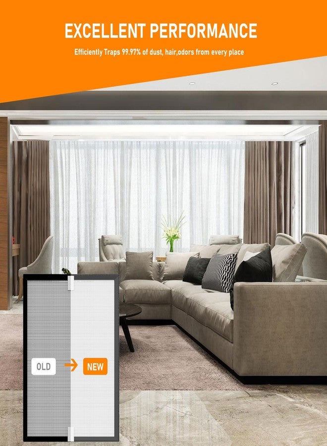 فلتر بديل من نوع HEPA الحقيقي من Skymechy AP-528، متوافق مع جهاز تنقية الهواء Air Choice AP-528، فلاتر HEPA حقيقية عالية الكفاءة 3 في 1، عبوة من قطعتين - Image 5