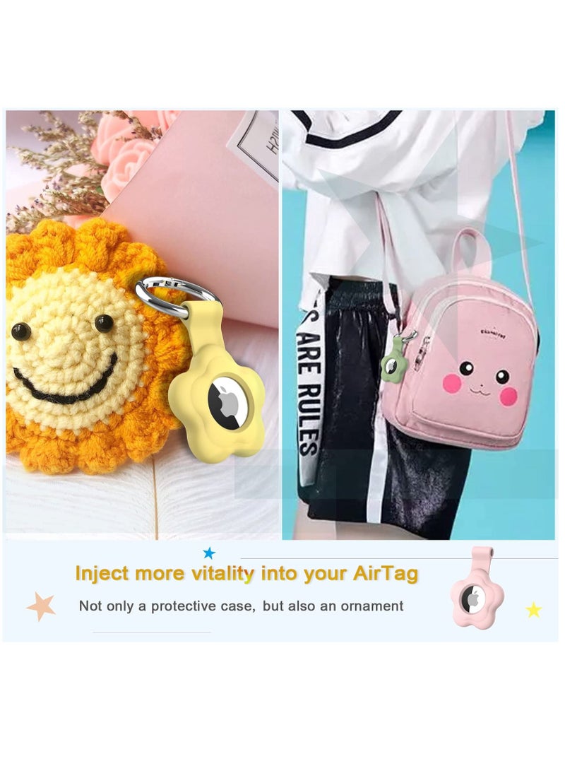 SYOSI Airtag Case for Apple AirTag, MAKINGTEC for Keychain AirTags Case with Anti-Lost Key Ring, Protective for AirTag Holder Case Cover, Items for Pets, Keys, Backpacks (5 Pack Multiple Colours) - Image 2