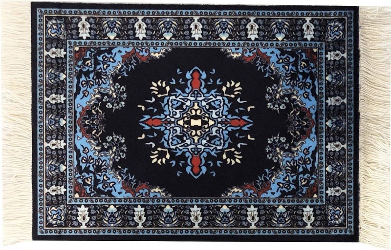 Inusitus Diverse purchase plan Carpet Coasters, Set of 4 Turkish Rug Style Table Drink mats, Navy Absorbent Kitchen and Dining Accessories, Spill & drip Protection, Rectangular Wide use selected material - Image 4