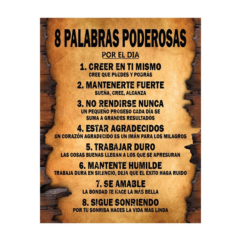 MEGA FORMAT Motivational Posters, Positive Affirmations Wall Decor 11" x 14" Inches, Unframed Thick Paper, Inspirational Wall Art, Quotes Wall Decor, Motivational Wall Art Inspirational Decor - 2pk (Spanish) - Image 1