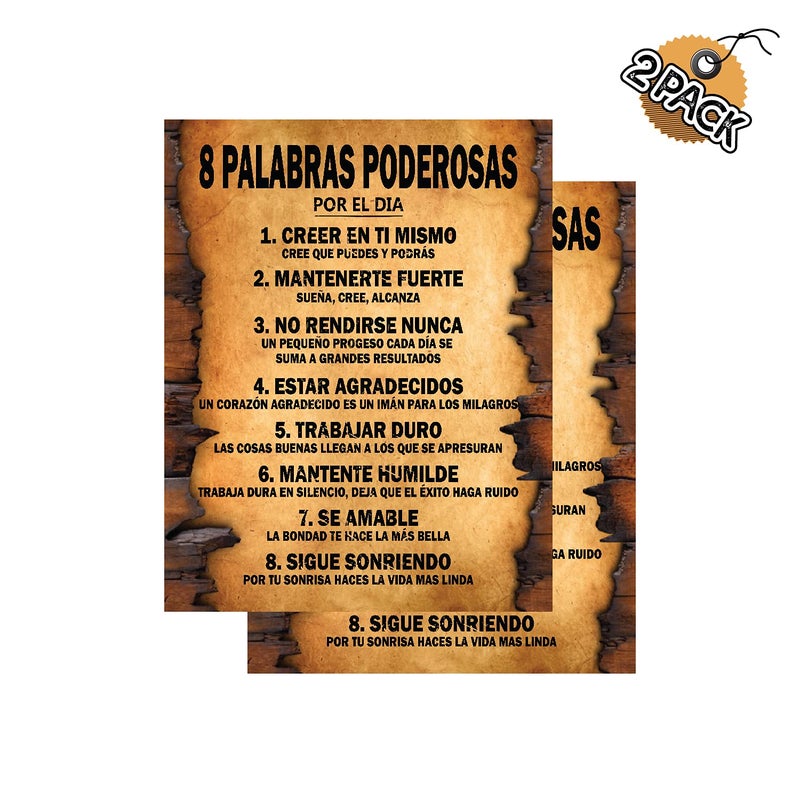 MEGA FORMAT Motivational Posters, Positive Affirmations Wall Decor 11" x 14" Inches, Unframed Thick Paper, Inspirational Wall Art, Quotes Wall Decor, Motivational Wall Art Inspirational Decor - 2pk (Spanish) - Image 3