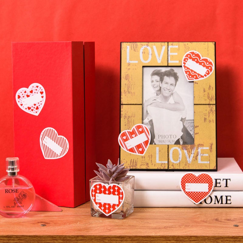 MixTeach 600Pcs Heart Tag Stickers 2 Inch Heart-Shaped Sticky Notes Pink Red to & from Present Name Tag Self-Adhesive Stickers Labels for Envelopes Seal Cards Wedding Birthdays Party Favors - Image 4
