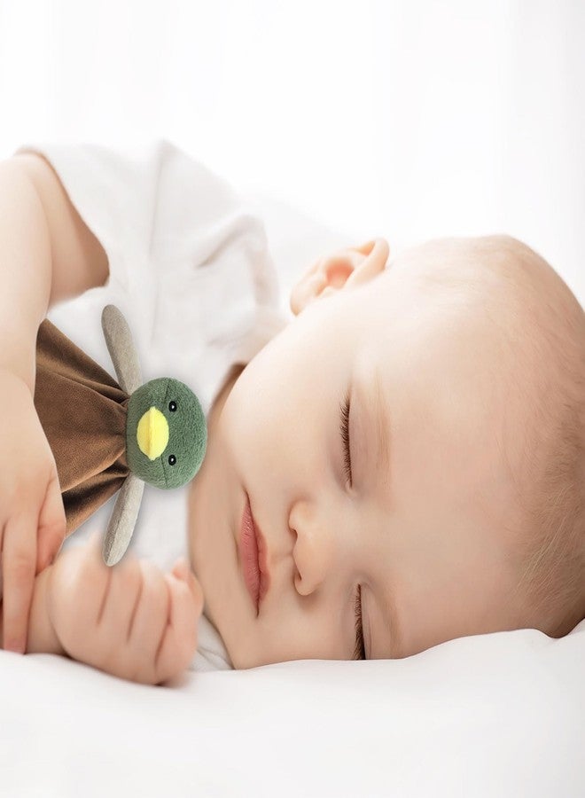 Doindute Baby Mallard Duck Soft Stuffed Animal Security Blanket, Green Duck Plush Character Lovey Blanket, Baby Shower/Nursery Gift, Newborn Infant Toddler Snuggle Blankie for Boys Girls, 14 Inches - Image 5