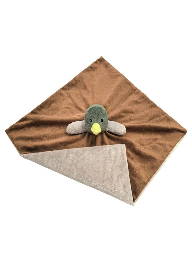 Doindute Baby Mallard Duck Soft Stuffed Animal Security Blanket, Green Duck Plush Character Lovey Blanket, Baby Shower/Nursery Gift, Newborn Infant Toddler Snuggle Blankie for Boys Girls, 14 Inches - Image 3