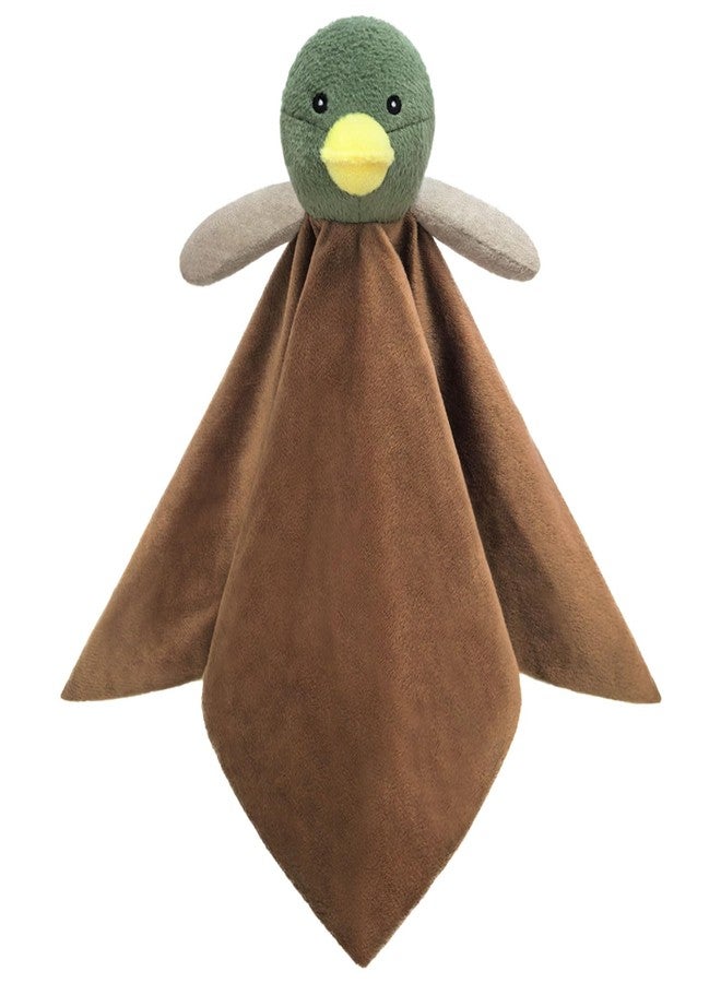 Doindute Baby Mallard Duck Soft Stuffed Animal Security Blanket, Green Duck Plush Character Lovey Blanket, Baby Shower/Nursery Gift, Newborn Infant Toddler Snuggle Blankie for Boys Girls, 14 Inches - Image 1