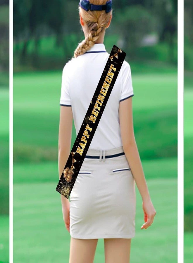 WLWLGLUCK Black & Gold Retirement Sash for Adults, Unisex, Modern Style, Letter Print, Perfect for Retirement Parties & Gifts - Image 5