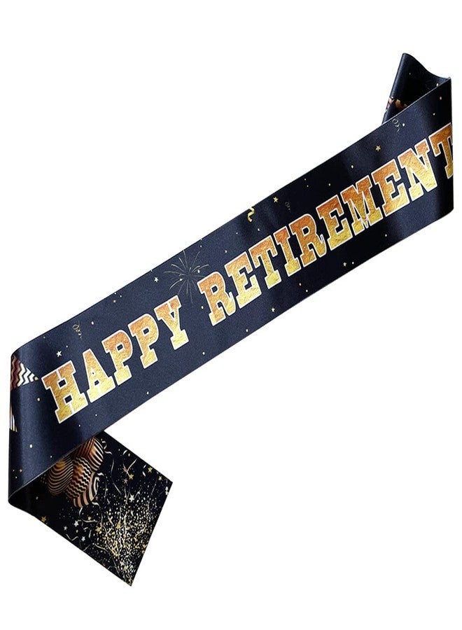 WLWLGLUCK Black & Gold Retirement Sash for Adults, Unisex, Modern Style, Letter Print, Perfect for Retirement Parties & Gifts - Image 3