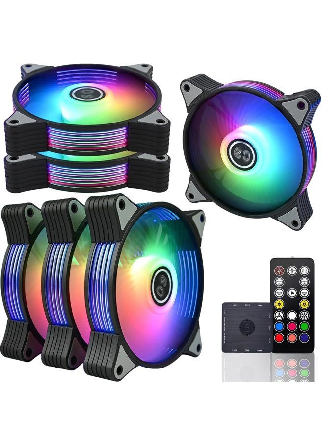 DS leddess Addressable RGB LED 120mm Case Fan for PC Cases, CPU Coolers, Radiators System (6 Pack RGB Fans kit, G Series) - Image 1