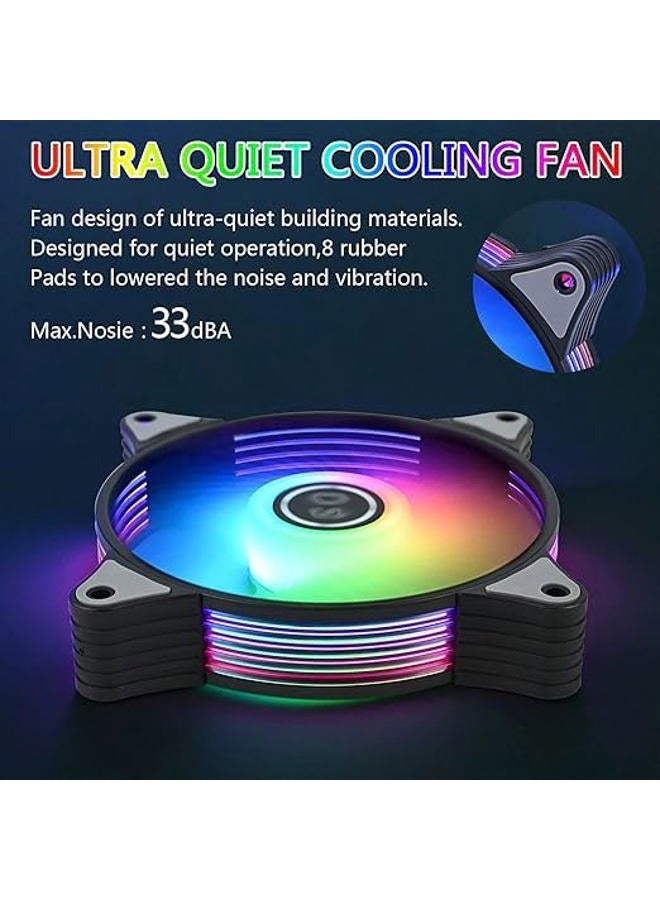 DS leddess Addressable RGB LED 120mm Case Fan for PC Cases, CPU Coolers, Radiators System (6 Pack RGB Fans kit, G Series) - Image 5