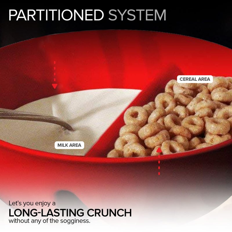 Just Solutions 3 Pack - Just Crunch Anti-Soggy Cereal Bowl - Keeps Cereal Crunchy | BPA Free | Microwave Safe | Ice Cream & Topping  Yogurt & Berries  Fries & Ketchup & More - Red  White & Blue - Image 2