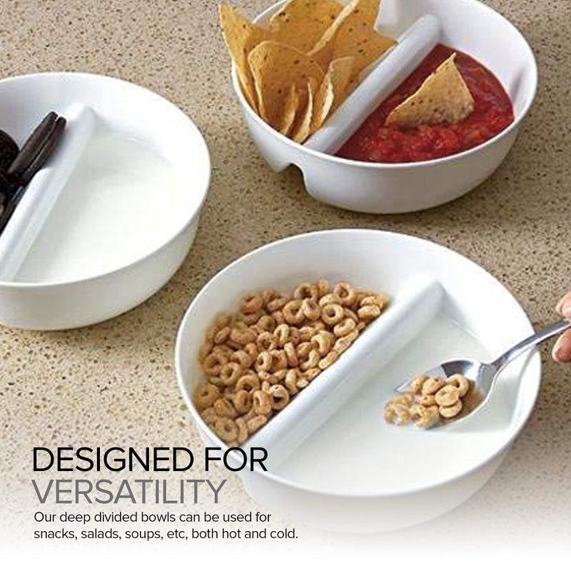 Just Solutions 3 Pack - Just Crunch Anti-Soggy Cereal Bowl - Keeps Cereal Crunchy | BPA Free | Microwave Safe | Ice Cream & Topping  Yogurt & Berries  Fries & Ketchup & More - Red  White & Blue - Image 4