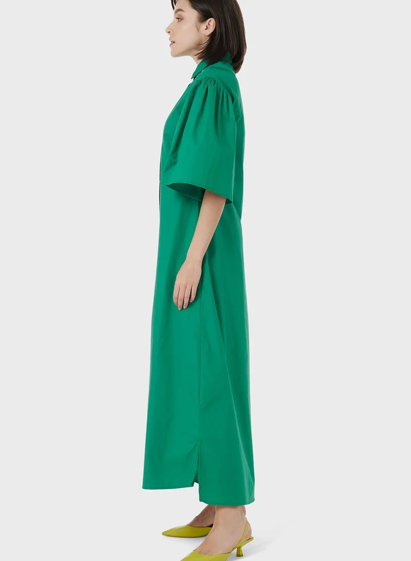 leem Wide Sleeve Shirt Dress