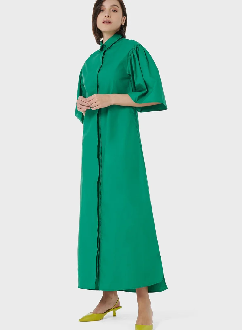 leem Wide Sleeve Shirt Dress