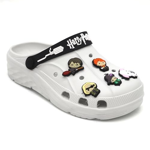 SVAAR x Harry Potter Men's Magical Clogs with 10 Authentic Harry Potter Charms Included and Adjustable Back Strap White - Image 4