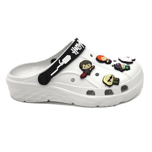 SVAAR x Harry Potter Men's Magical Clogs with 10 Authentic Harry Potter Charms Included and Adjustable Back Strap White - Image 5