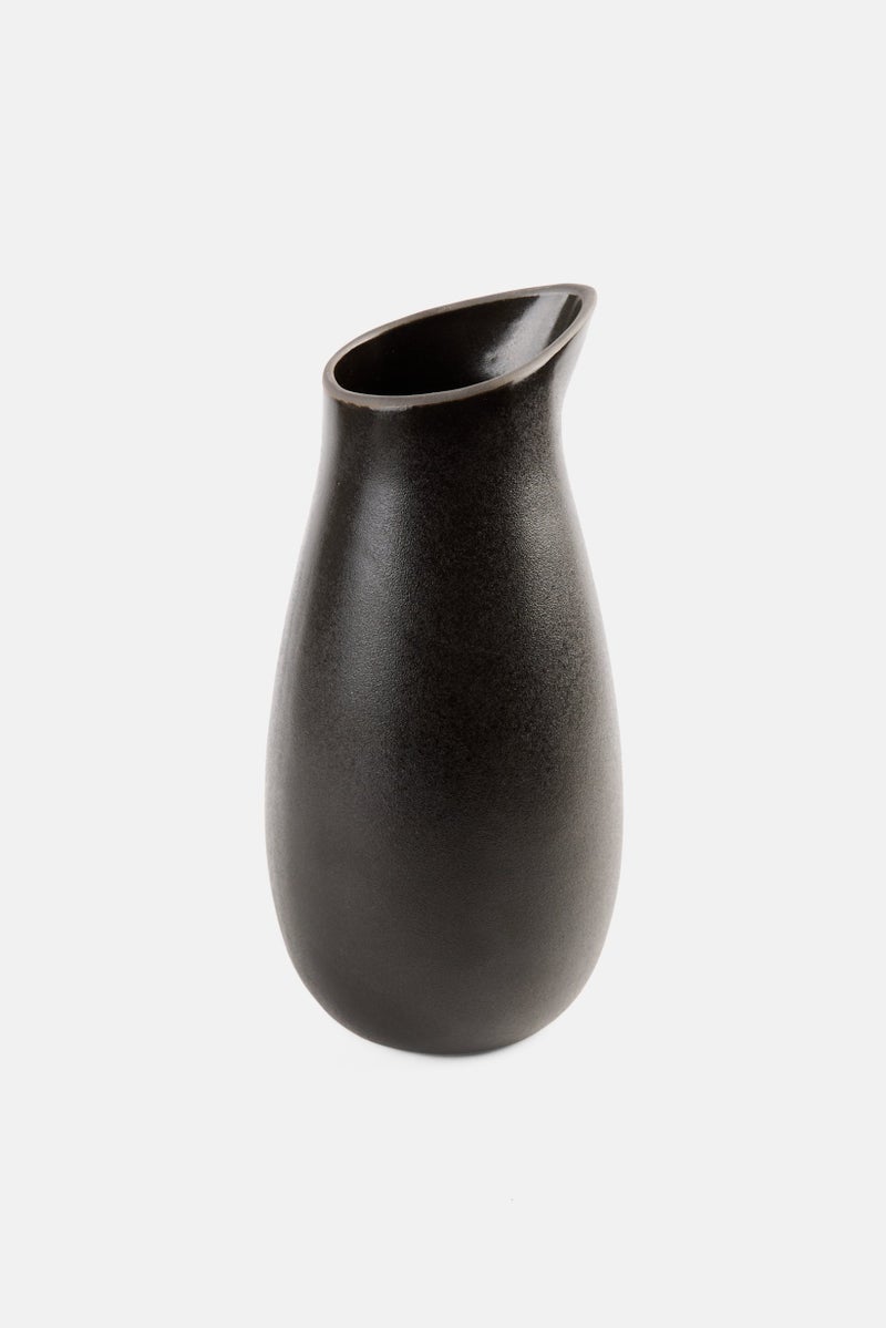 RAW Crafted Concept Solid Stoneware Decorative Flower Vase, Black  - Image 1