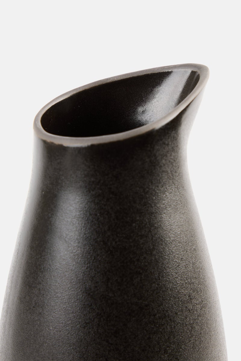 RAW Crafted Concept Solid Stoneware Decorative Flower Vase, Black  - Image 3