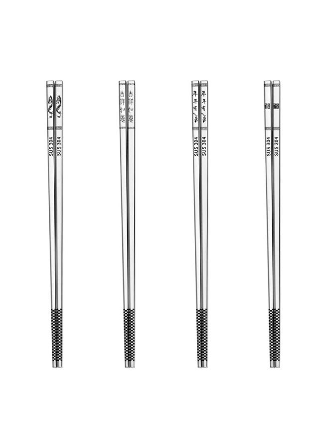 304 Stainless Steel Chopsticks Hollow Gold-plated Color Creative Titanium Square Hotel Chopsticks Suit Customized LOGO-Color:Full Light Body 23.5CM  - Image 2