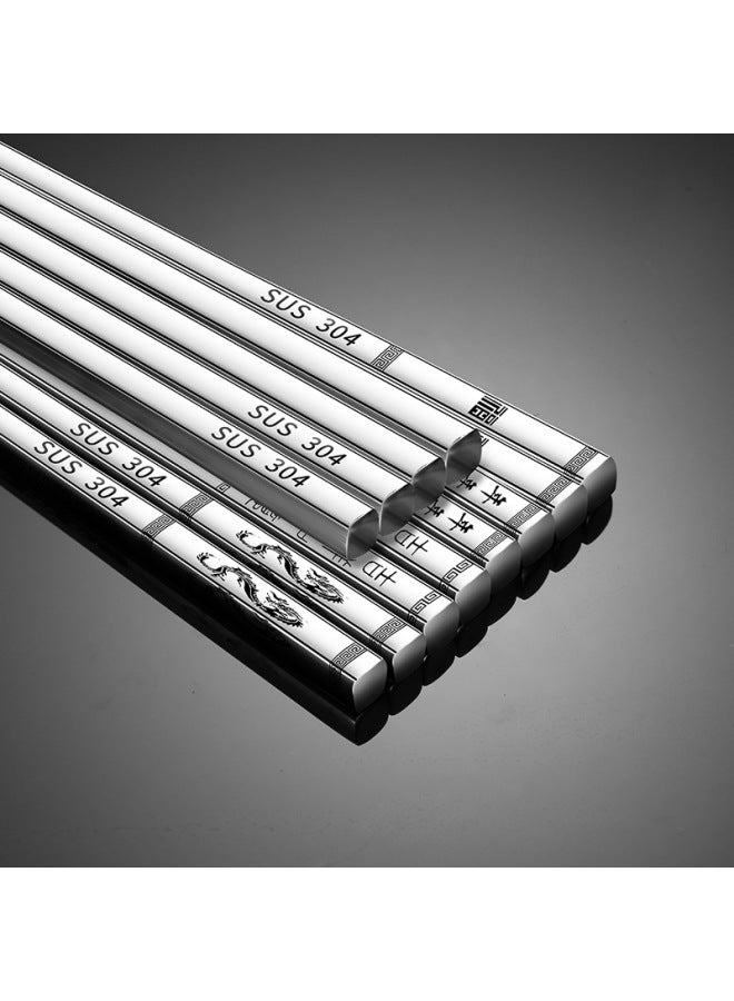 304 Stainless Steel Chopsticks Hollow Gold-plated Color Creative Titanium Square Hotel Chopsticks Suit Customized LOGO-Color:Full Light Body 23.5CM  - Image 5
