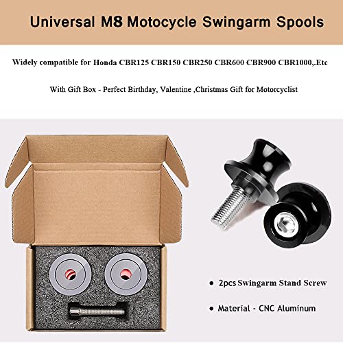 FREAXLL 2pcs M8*1.5 Motorcycle Swing Arm Sliders Spools For H-onda CBR150 CBR100f CBR1000rr CBR1100xx CBR125 CBR250 CBR400rr CBR400f CBR450sr CBR600rr CBR600f CBR900rr CBR954rr (Black) - Image 5