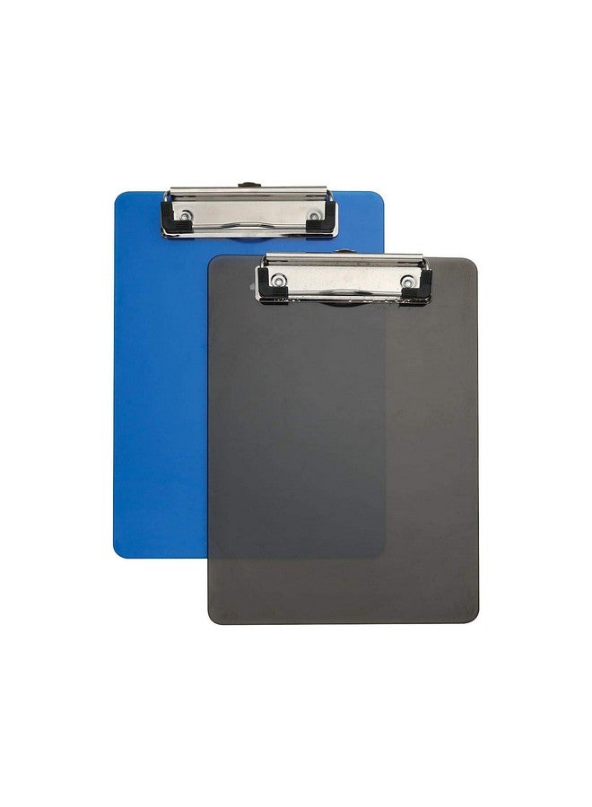1InTheOffice Small Clipboards 6X9 Plastic Memo Size Translucent Blue/Translucent Black 6 X 9 Clip Board Mini (2) - Image 1